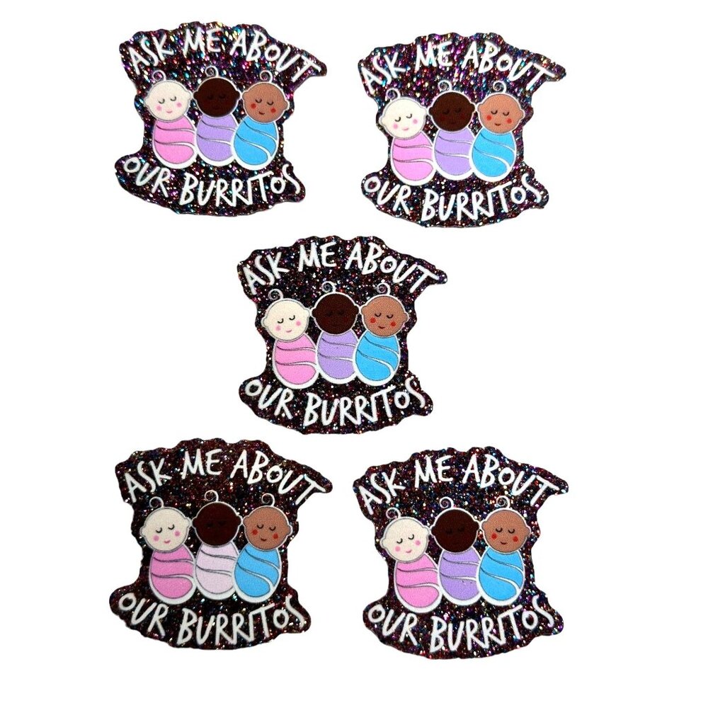 10 pc glitter Labor and Delivery RN Nurse acrylic flat back charm for badge reel